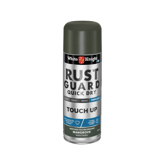 White Knight Rust Guard 300g Mangrove Satin Touch Up Spray Paint