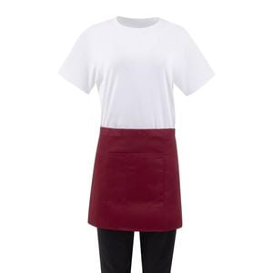 Whites Waist Apron Polycotton Burgundy Hospitality Catering Wear