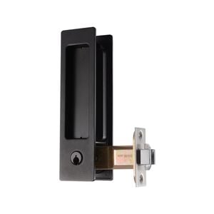 Delf Black Matt Rectangular Cavity Sliding Entrance Door Lock