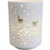 LVD Porcelain Tealight Candle Holder Display Midnight Bird 14cm - White