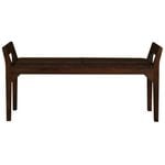 Boston Large Studded Leather Bench - Mahogany