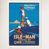Galrie Vintage Isle of Man Travel Poster: Birkenhead & Liverpool Journey Art Design, White Frame, A1 60 x 84cm (23 x 33inch)