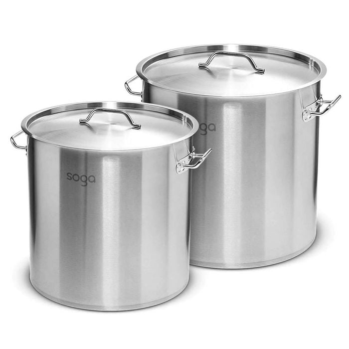 SOGA 12L & 25L Stainless Steel Stockpots – 18/10 Thick Construction