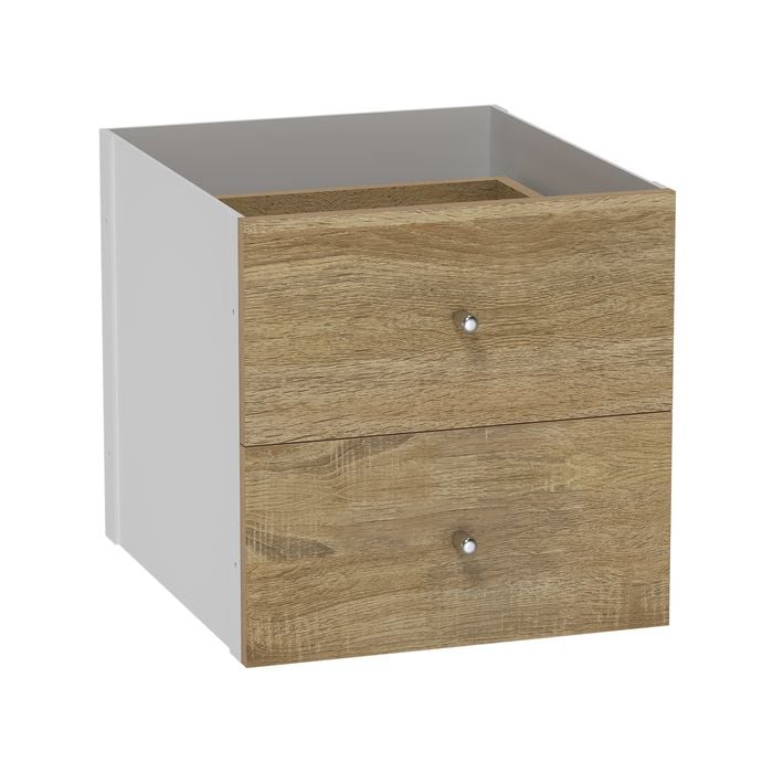Flexi Storage Clever Cube 335 x 376 x 335mm Oak 2 Drawer Insert