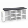 Costway 10-cube Shoe Cabinet Bench Storage Rack White
