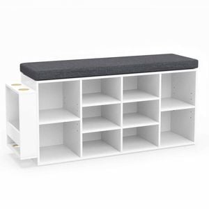 Costway 10-cube Shoe Cabinet Bench Storage Rack White