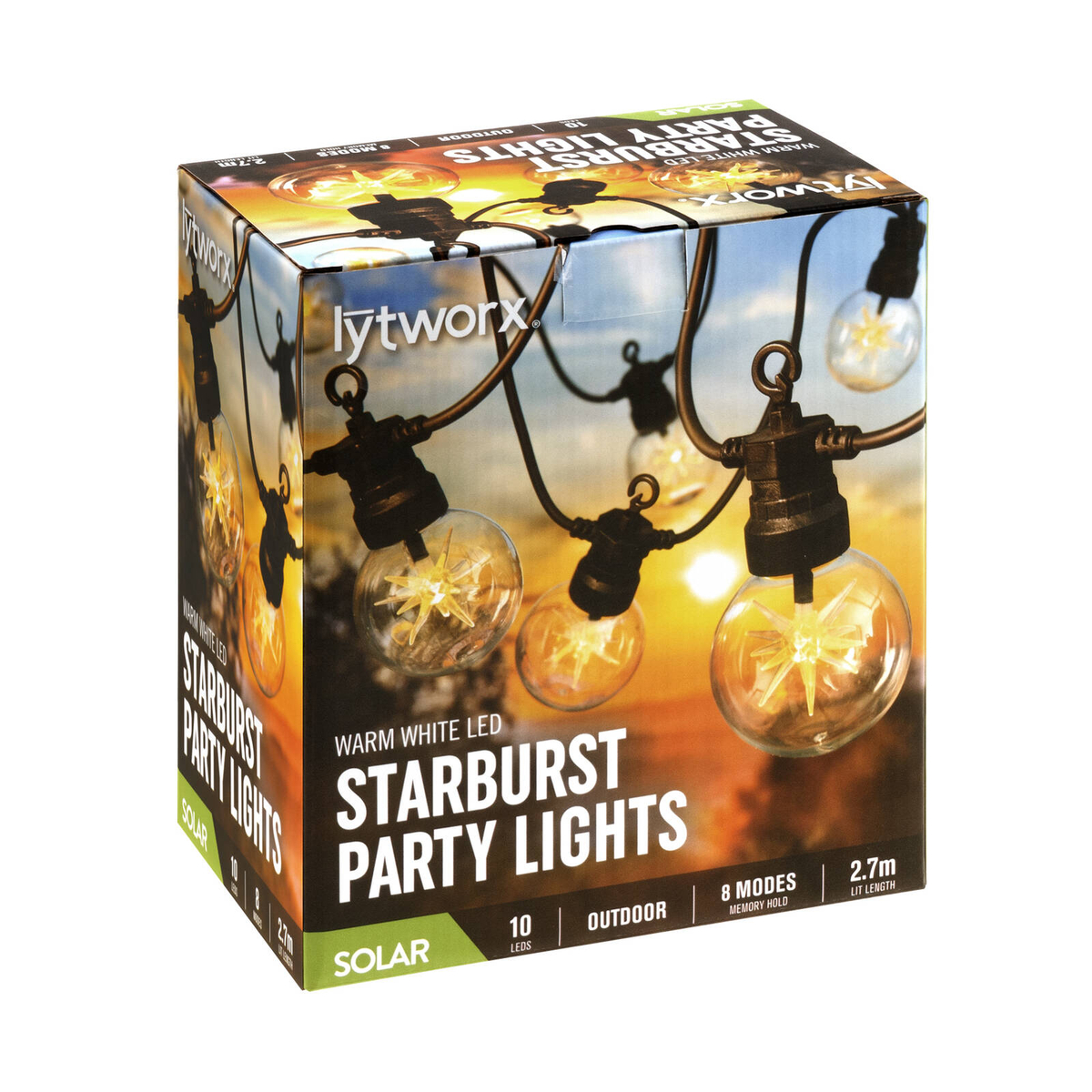 Lytworx Solar Starbust 10 Warm White Party Lights - Bunnings Australia