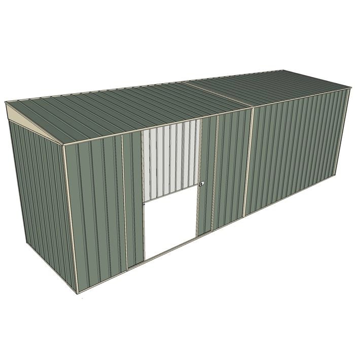 Build-a-Shed 1.5 x 6 x 2m Skillion Double Sliding Side Door Shed - Green