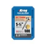 Kreg 38mm Zinc Coarse Thread MaxiLoc Head Pocket-Hole Screws - 500 Pack