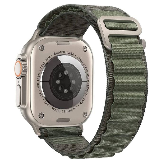 Alpine Nylon Sports Watch Band Strap - For Apple iWatch Ultra [42mm Series 3] 44mm 45mm 46mm 49mm (Green)