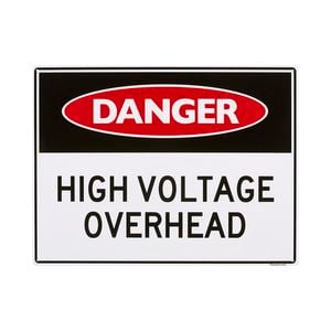 Sandleford 450 x 600mm High Voltage Overhead Plastic Sign