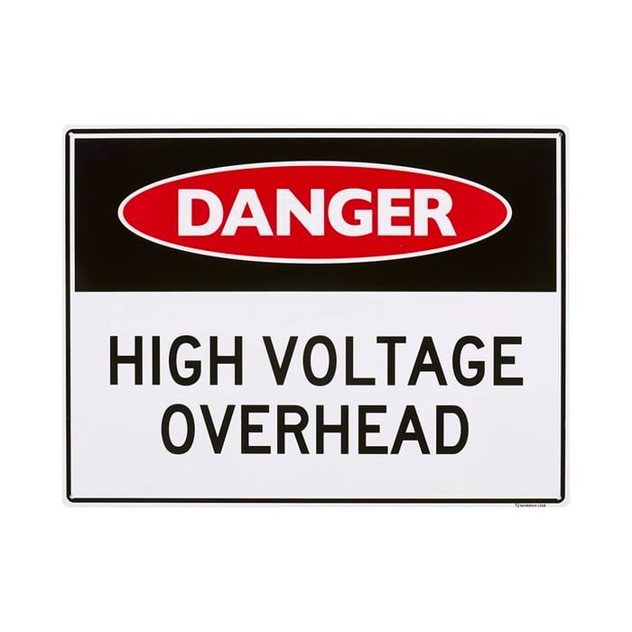 Sandleford 450 x 600mm High Voltage Overhead Plastic Sign