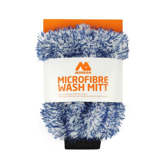 Morgan 28 x 20cm Blue White Microfibre Wash Mitt