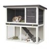 Advwin Rabbit Cage Hutch 2 Storey Run Chicken Coop Wooden Pet House