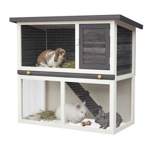 Advwin Rabbit Cage Hutch 2 Storey Run Chicken Coop Wooden Pet House