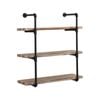 IHOMDEC 3-Tier Industrial Pipe Wall Shelf Retro Brown
