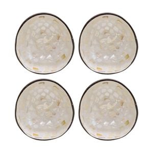 4pk Lvd Whale Natural Round Coconut Mop Trinket/jewellery Bowl 13x13x6cm