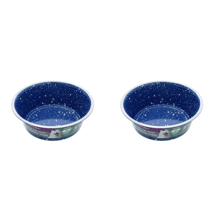 2x Paws & Claws Savoy S/Steel Pet Bowl 800Ml 16x5.5cm Assorted
