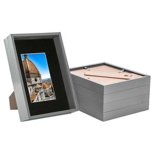 Nicola Spring 3D Deep Box Frames with A5 Mount - A4 (8" x 12") - Grey - Pack of 5