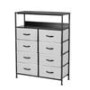 Sherwood Luna 8 Chest Of Drawers Lowboy Dresser Double Wooden Shelf Grey