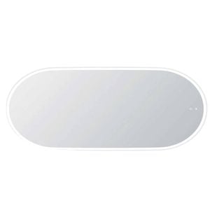 Attica 1800 x 750mm Matte White Metal Framed Nobu Oval LED Mirror