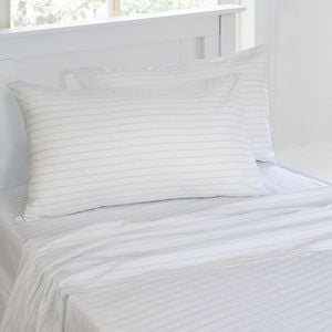 Jelly Bean Kids Stripe Printed Double Bed Sheet Set Chambray