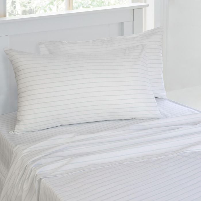 Jelly Bean Kids Stripe Printed Double Bed Sheet Set Chambray