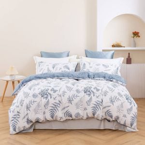Dreamaker Daphne 100% Cotton Reversible Quilt Cover Set King Bed