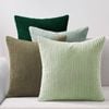 Gioia Casa Corduroy Velvet Cushion Covers - Soft Velvet Fabric with Hidden Zipper - Gradient Green, 45cm x 45cm (Pack of 4)