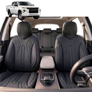 Australian Goose Front Seat Covers for Mitsubishi Triton Double Cab 2015 - 2023 (MQ MR) - PU Leather, Black (2pc)