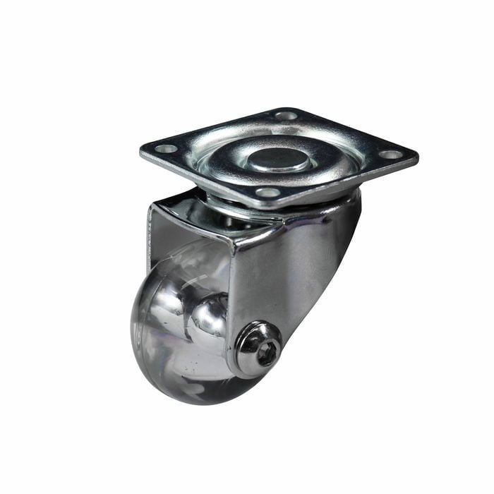 Easyroll 35mm 40kg Transparent Swivel Castor - 2 Pack