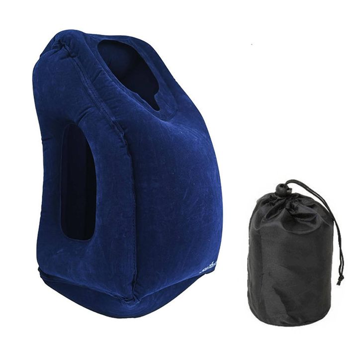 Catzon Inflatable Travel Pillow Multifunction Used for Airplane Sleeping Rest-Blue
