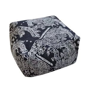 SOGA 55x30cm Black Squared Soft Pouffe Seat Cushion Elegant Home Accent DÃ©cor Stylish Footstool