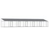 vidaXL Dog Cage with Roof and Doors Kennel Animal House Grey Galvanised Steel 12x2x2 m