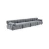 Foret 4 Seater Sofa Modular Arm Tufted Velvet Lounge Couch Chaise Light Grey
