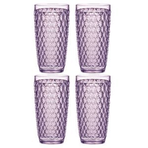 4PK Ladelle Tate Geometric 450ml Highball Acrylic Tumbler Drinking Cup - Lilac