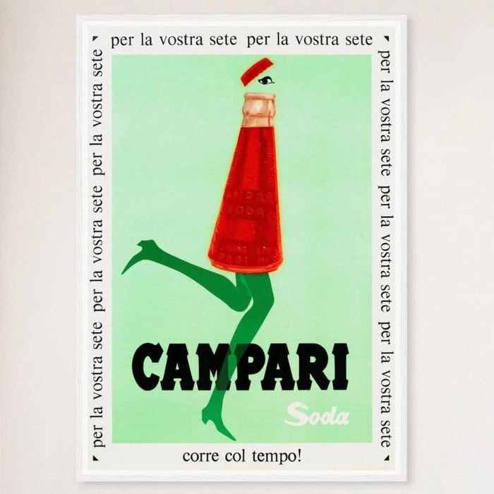 Galrie Vintage Campari Soda Poster from Italy 1968 Iconic Artwork for Home Décor, White Frame, A0 84 x 119cm (33 x 47inch)