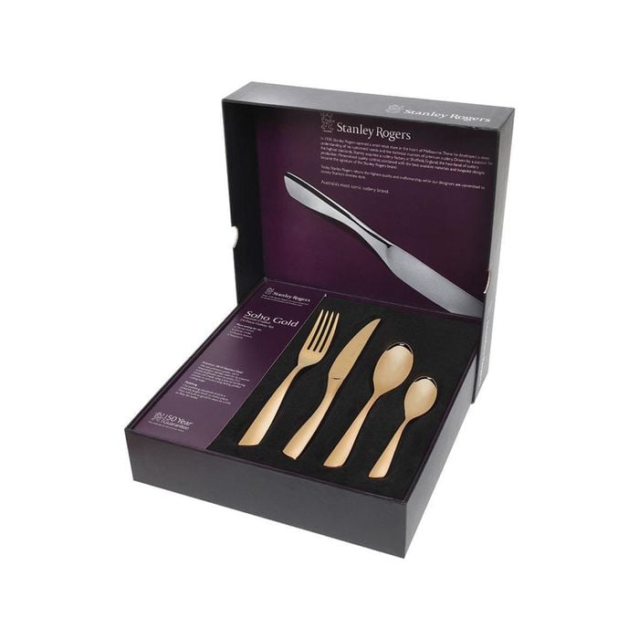 Stanley Rogers 24 Piece Soho Gold Cutlery Gift Boxed Set