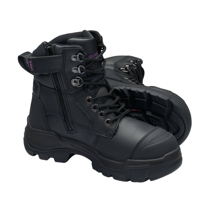 Blundstone Women's Black RotoFlex 9961 Zip Side Safety Boot - US Size 8