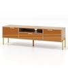 Costway Tv Stand Console Table Wooden Entertainment Cabinet Natural
