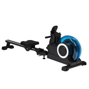 Advwin Foldable Water Rowing Machine for Home Use with Wheels & Comfortable Seat Cushion, Smooth & Compact, 120kg Capacity