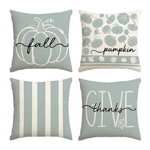 Catzon 4 Pcs Linen Throw Pillow Covers Autumn for Home