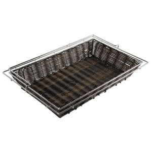 Aps Polyratten Woven Serving Basket With Frame Gastronorm Gn 1/1 Rectangular Display Tray