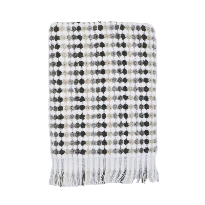Jenny Mclean Pom Pom Bath Towel with fringes 550GSM - Grey tones