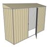 Build-a-Shed 0.8 x 3 x 2m Green Skillion Single Hinged Side Door Shed - Cream