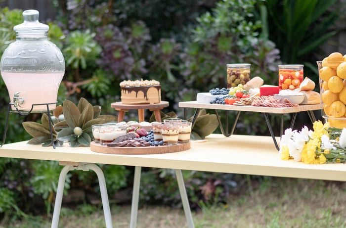 a grazing table with snacks