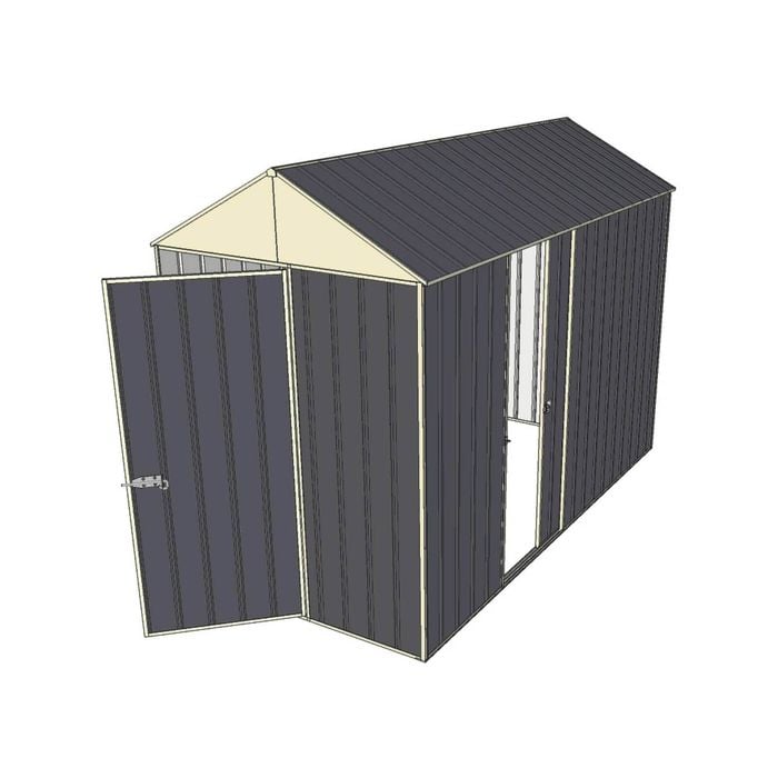 Build-a-Shed 1.5 x 3.0 x 2.3m Front Gable Dual Door Narrow Shed - Grey