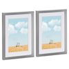 Nicola Spring Photo Frames with A5 Mount - A4 (8" x 12") - Grey - Pack of 2
