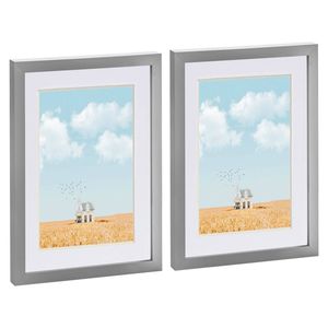 Nicola Spring Photo Frames with A5 Mount - A4 (8" x 12") - Grey - Pack of 2