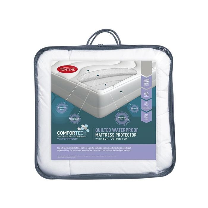 Tontine Comfortech Waterproof Quilted Fitted Single Mattress Protector (Low Stock)